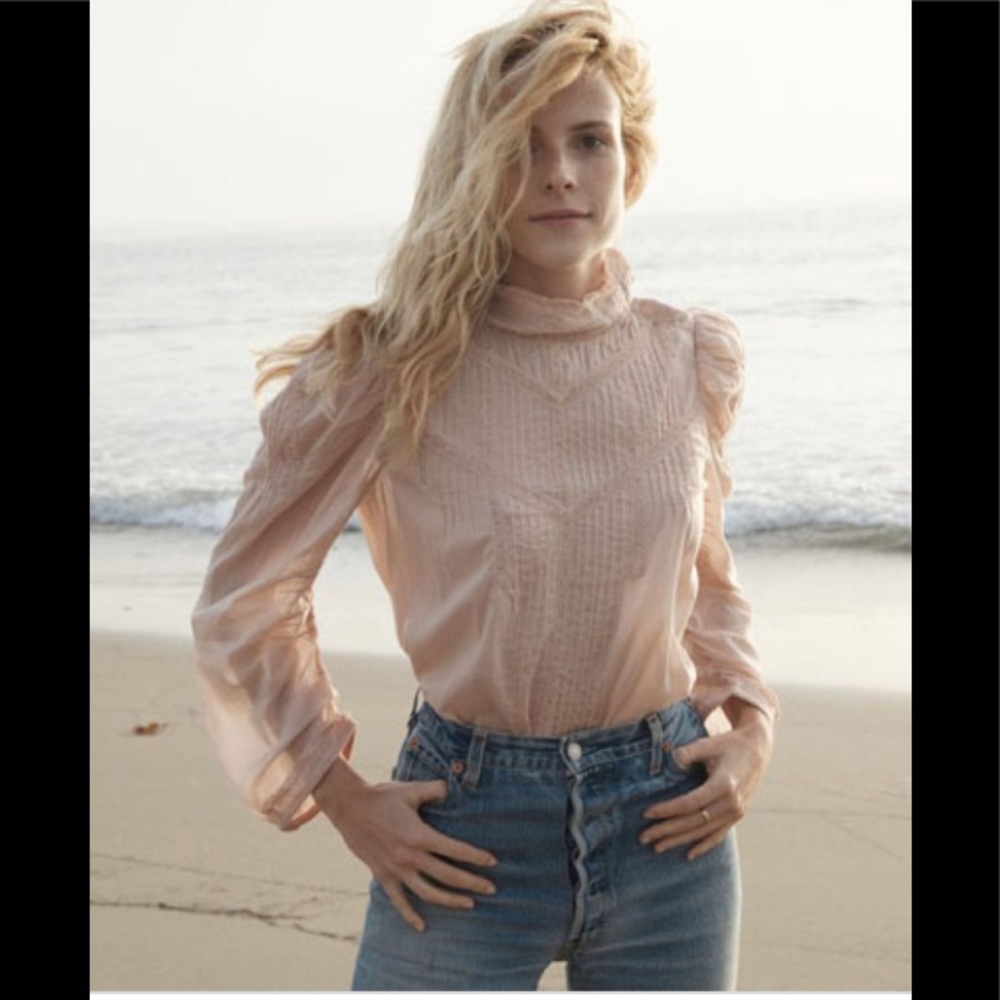 Dôen Albertine top in light pink. Size Medium.